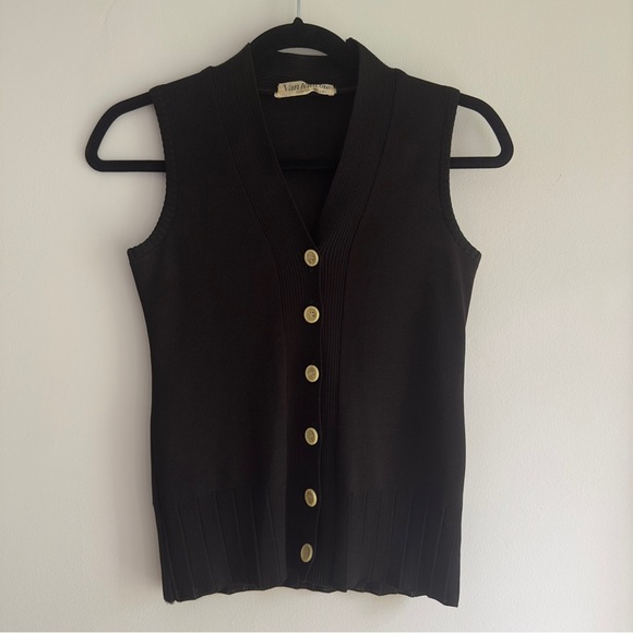 Vintage Tops - Vintage 90's Black Knit Vest